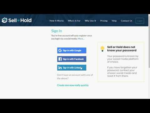 Demo Video   Login and Account Creation | Sell or Hold