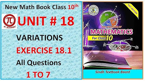 Exercise 18.1 All Questions Unit 18 Variations Class 10 Matric New Mathematics Book Sindh Board 2022