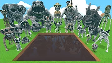 SPARTAN KICKING ALL MUTATED ANIMALS ZOONOMALY MONSTER in BIG HOLE CHOCOLATE Garry