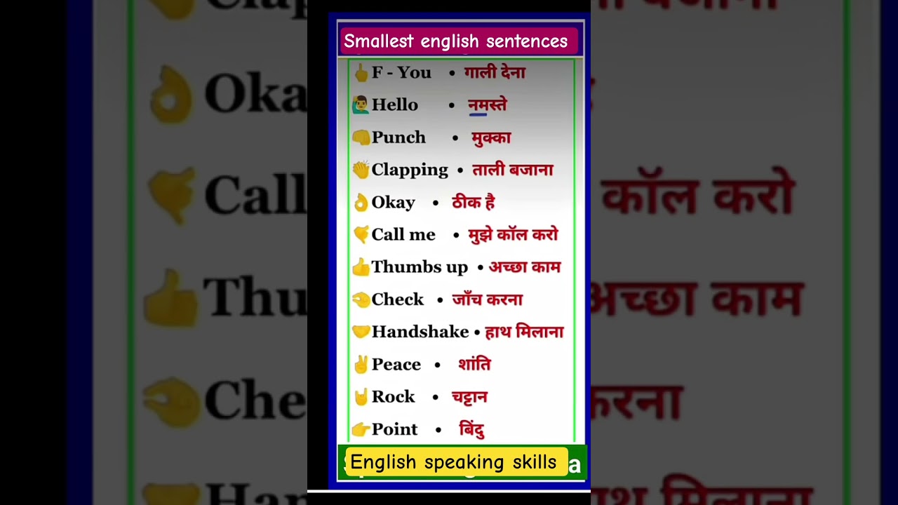 Smallest sentence for daily use ✅✅