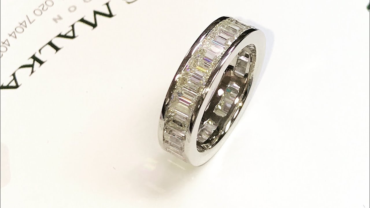 An emerald cut diamond full eternity ring 💎
