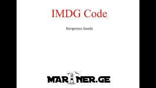 IMDG code / Dangerous goods classes