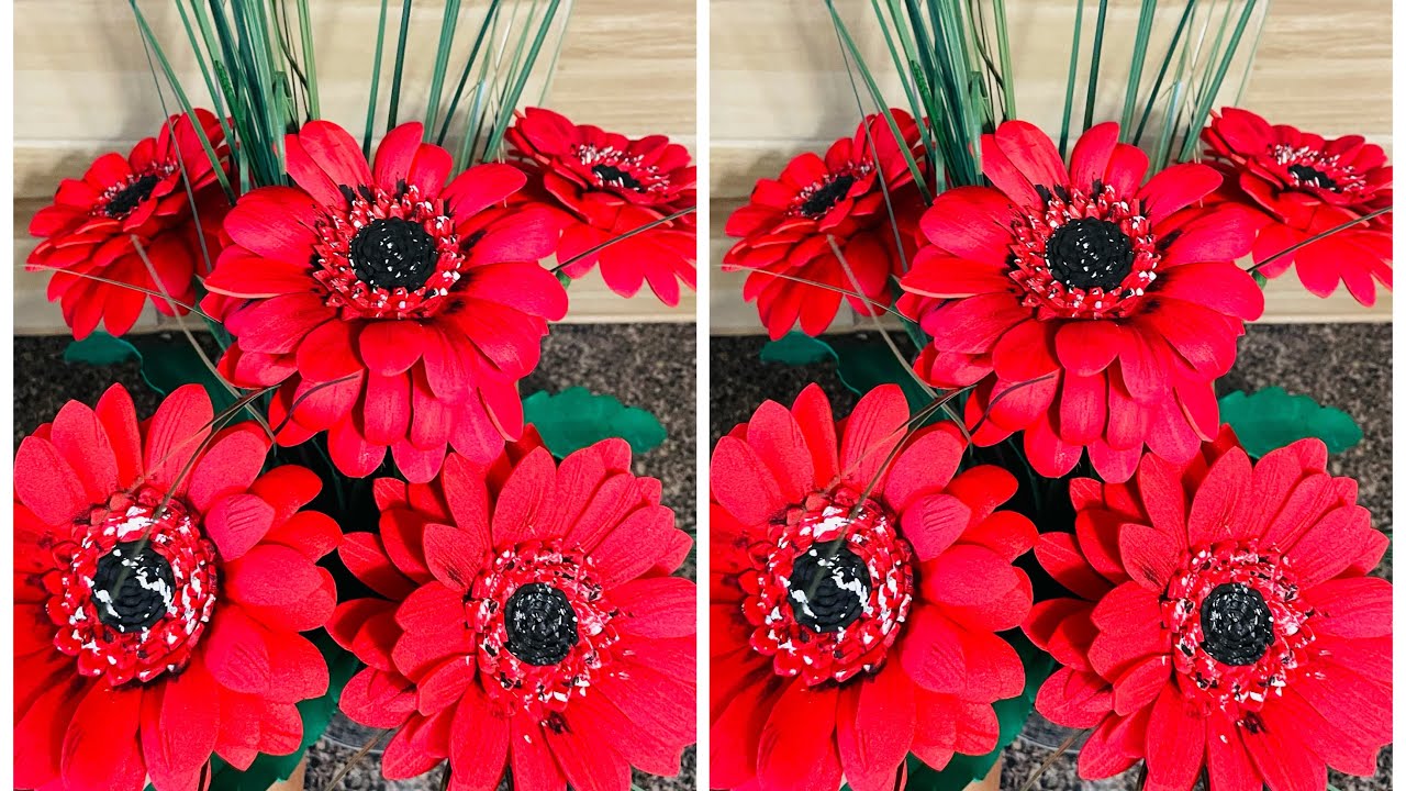 Como hacer gerbera en goma eva