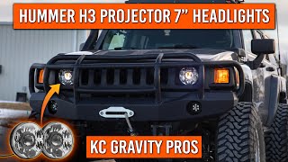 Installing PROJECTOR 7in Headlights On Hummer H3 - KC Gravity Pros