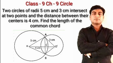 Two circles of radii 5 cm and 3 cm intersect at two points and the distance | Class 9 exercise 9.2