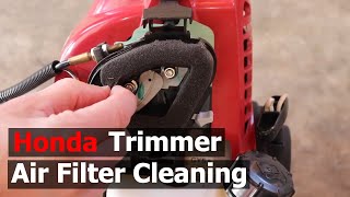 Honda Trimmer, Brushcutter Air Filter Cleaning  Honda GX35, GX25 Air Filter