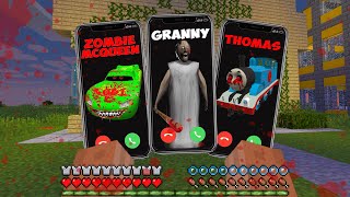 Dont Call To Scary Thomas And Zombie Mcqueen And Scary Granny In Minecraft - Coffin Meme