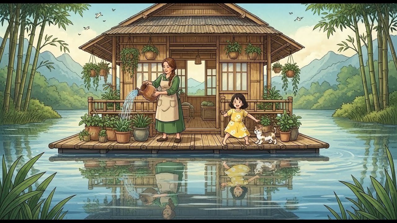 Slow Floating Garden Life | Rope Making & Cozy Home Cooking | Ghibli Style ASMR ANIMATION