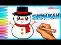 COMO DIBUJAR UN MUÑECO DE NIEVE FACIL | How to draw a snow man