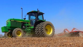 'Prep Work' John Deere 4650 and 496 Disc preparing corn ground.