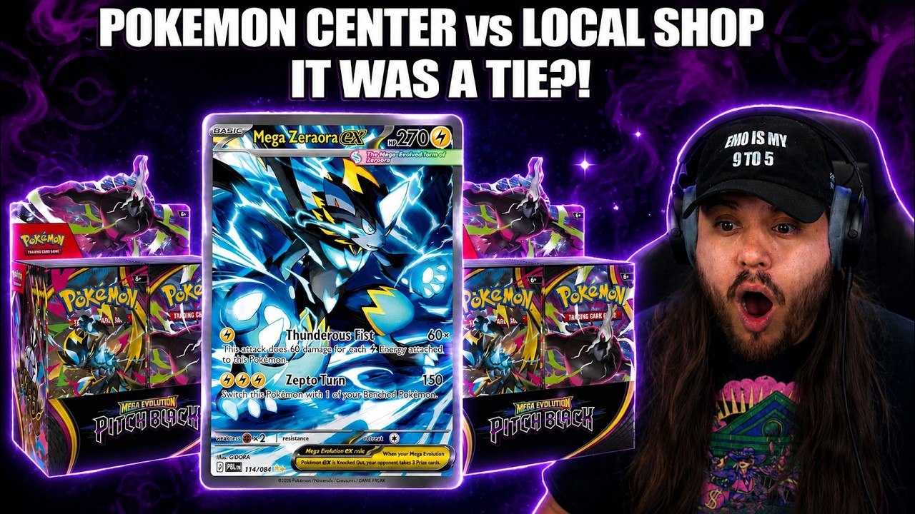 MEGA ZERAORA EX SIR!! Pokémon Center vs Local Shop!  Which Booster Box Hits Better?!