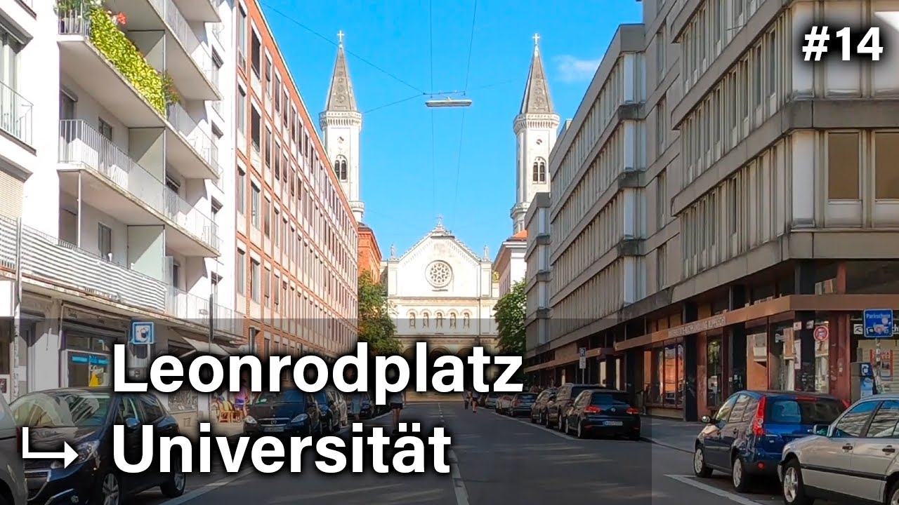 ⁴ᴷ³⁰🚲 Cycling in Munich:  Leonrodplatz to Universität (LMU) — #14 — (August 09, 2020)