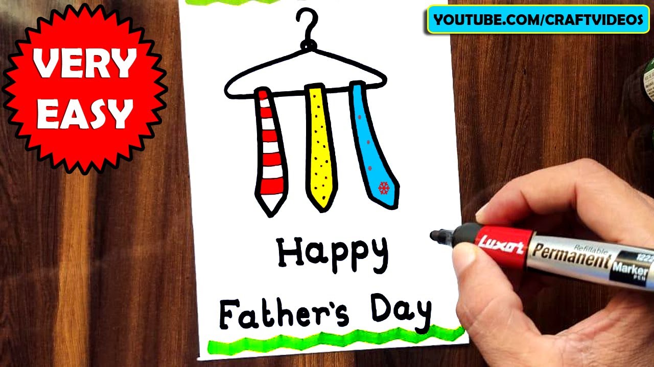 HOW TO DRAW FATHER’S DAY CARD | FATHERS DAY DRAWING - YouTube