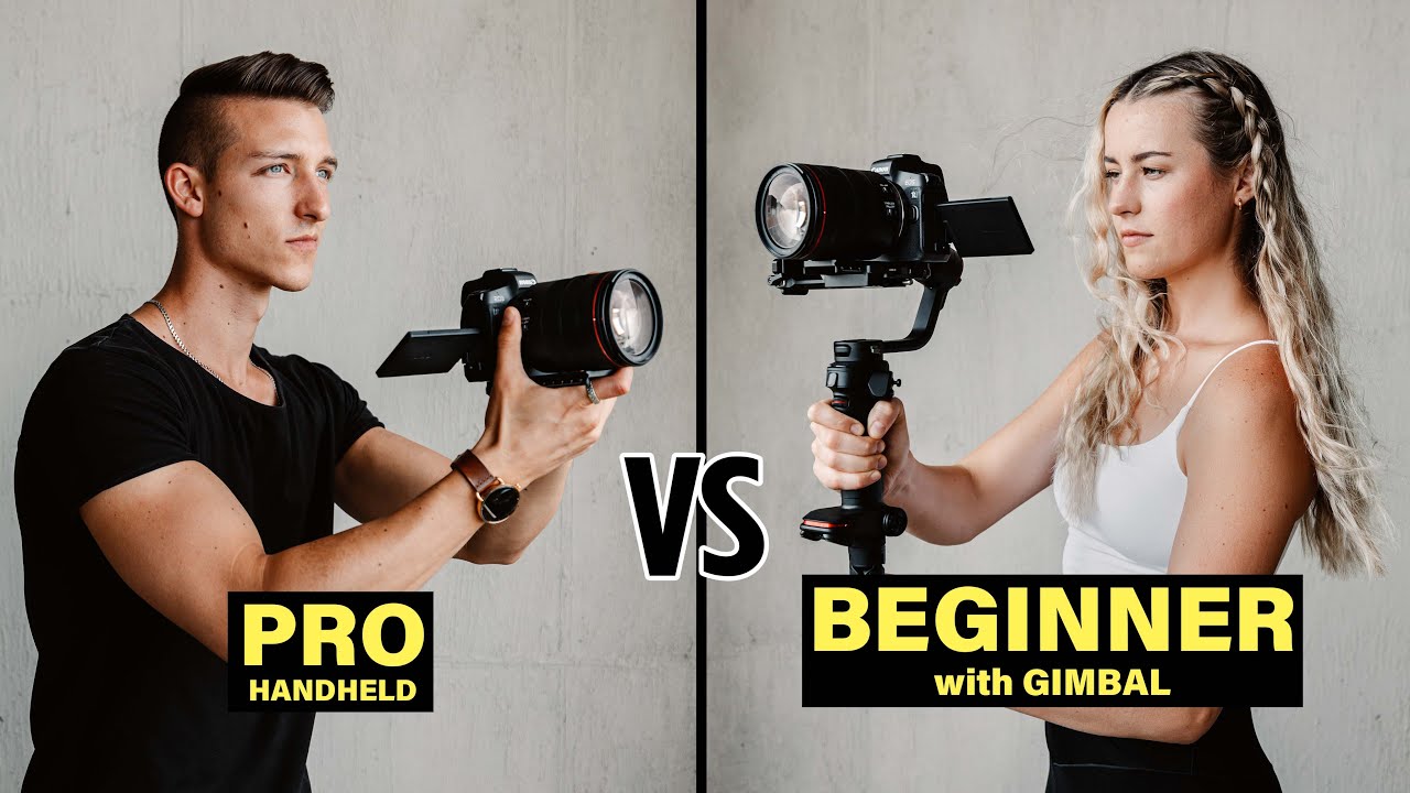 Beginner with GIMBAL vs Pro HANDHELD - YouTube
