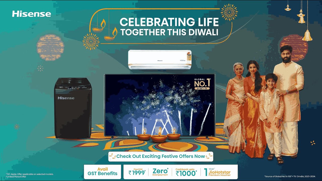 Hisense India premieres Diwali TVC featuring Monami Ghosh and Ashwin Kumar