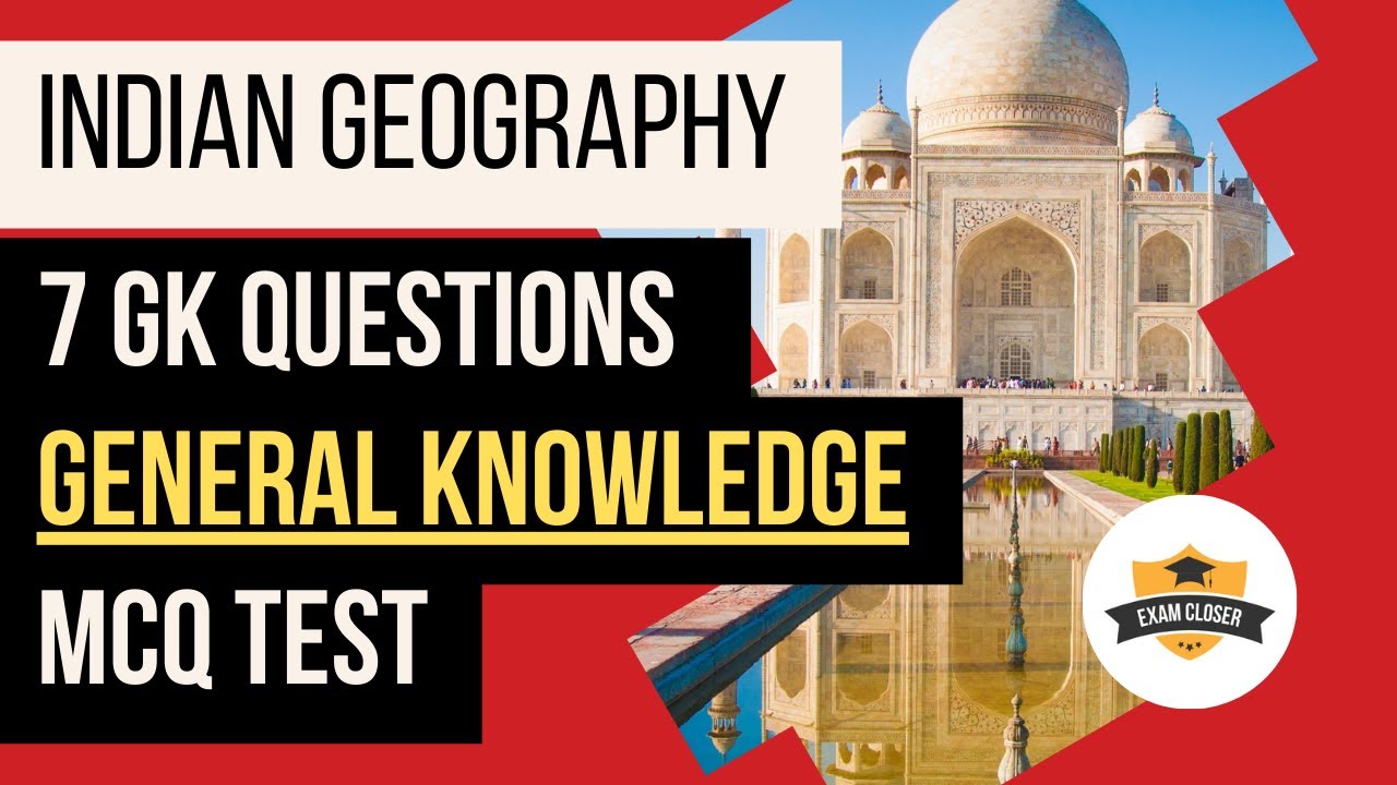 Indian Geography GK in Hindi 7 GK MCQ Exam Closer YouTube