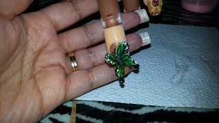 nails butterfly acrylic 3d