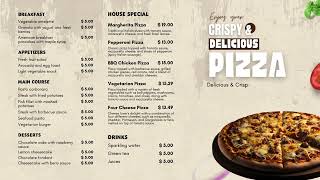Pizza Tv Menu Board Template Editable In Canva Digital Signage For Restaurants