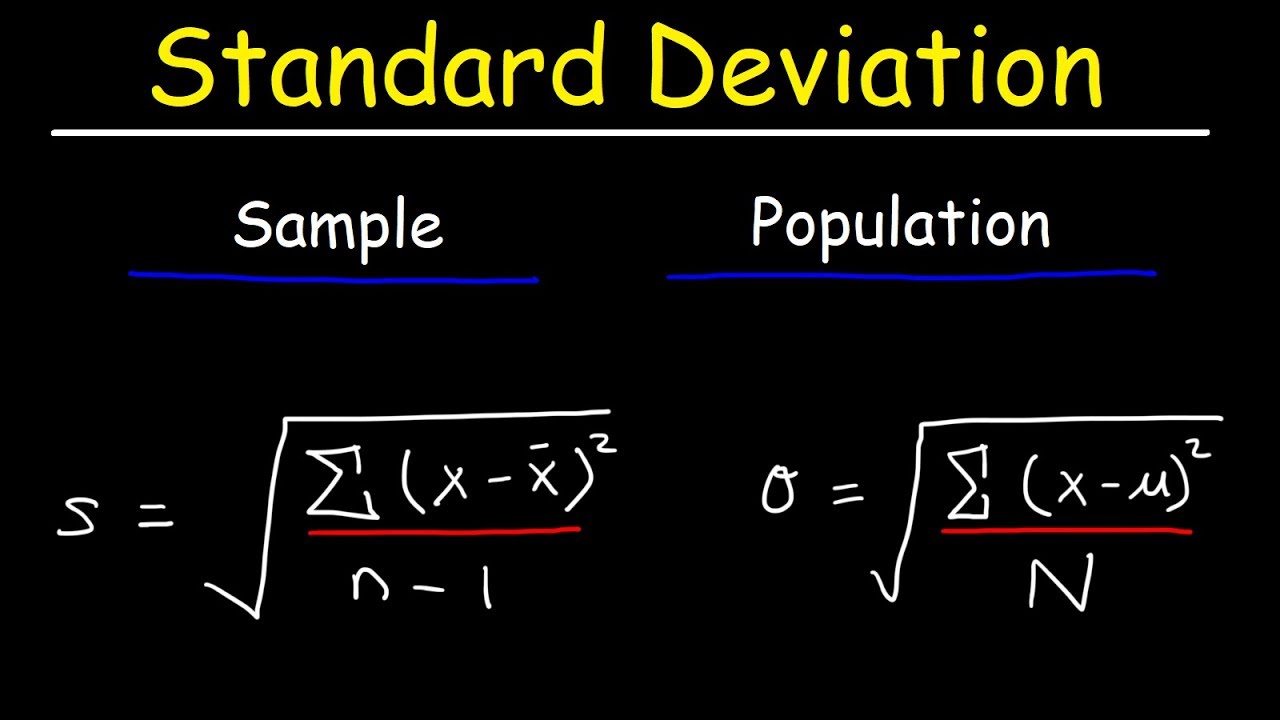 Standard Deviation Formula, Statistics, Variance, Sample and Population