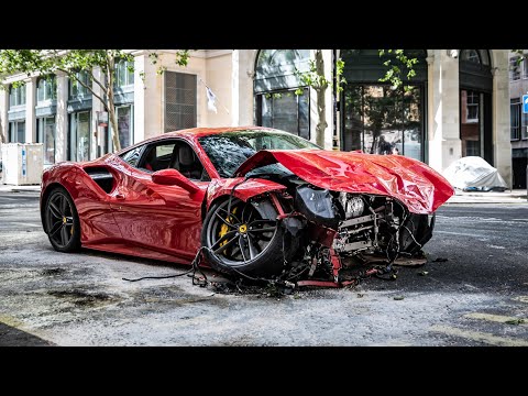 Rapper Swarmz CRASHED Ferrari 488 in London!!