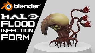 Flood Infection Form (Halo) | Blender 3D Modeling Time Lapse @EmanGameplay