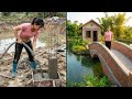 Nghị lực phi thường cô gái xây nhà quà bắt cầu giữa ao chỉ với đôi bàn tai #kientruc#xaydung 