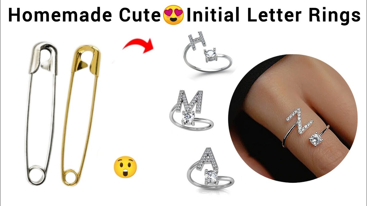 DIY Initial Letter Rings ππ₯° / how to make rings at home / diy homemade ...