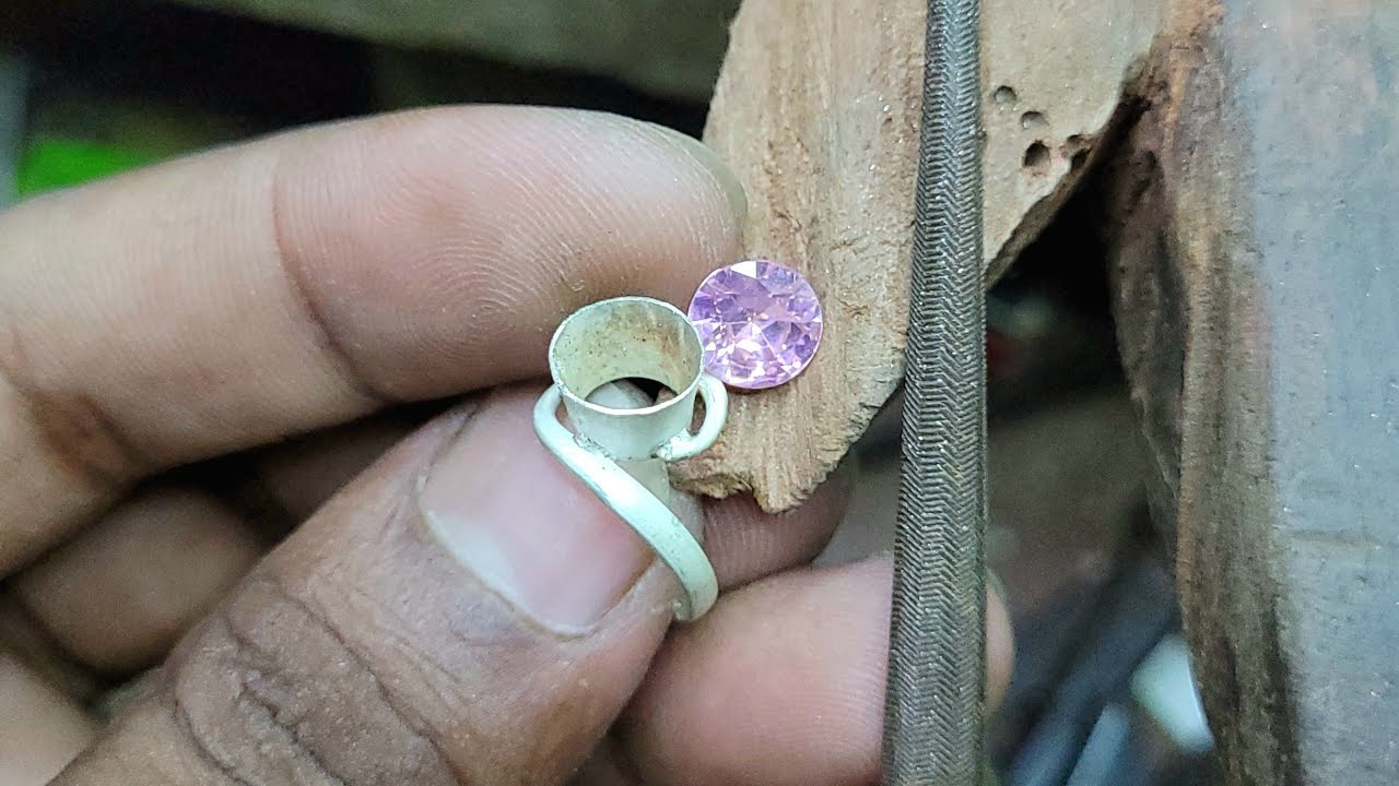 S diamond silver ring making ! How to make diamond ring 