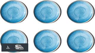 Coastal Reactive NewWave Melamine Dinner Plate Blue 10.5" Set