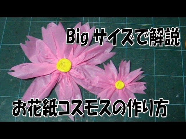 Kimie Gangiの Bigサイズで解説 お花紙コスモスの作り方 How To Make Cosmos Flowers Youtube