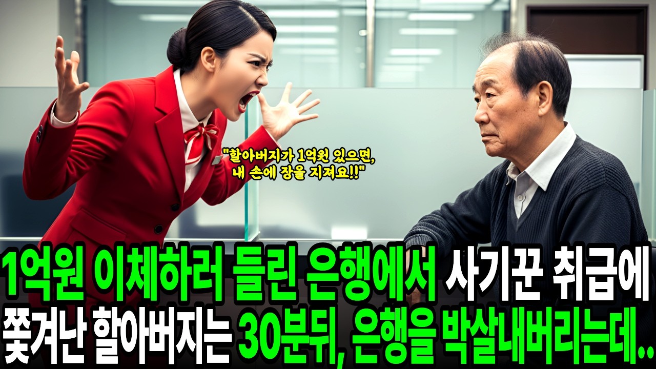 1억원 이체하러 들린 은행에서 사기꾼 취급당하며 쫓겨나자 할아버지는 30분 뒤, 은행을 개박살내는데..#인생사연 #시니어사연 #반전사연 #통쾌한사연 #드라마 #오디오드라마