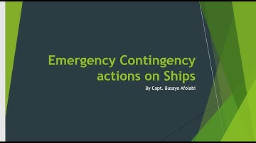 Emergency Contigency Procedure - Fire onboard by Capt. Busayo Afolabi