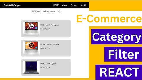 Ecommerce Website Category Filter in React JS | Category Filter in React