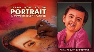 "How to do Portrait in Rangoli / Powder colour."