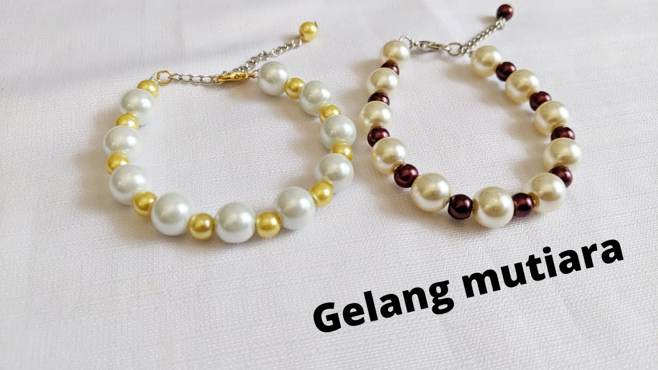 membuat gelang dari mutiara /make a bracelet from pearl