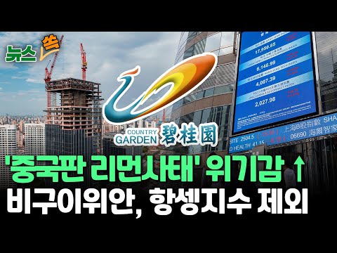 뉴스쏙 중국판 리먼 사태 위기감 고조 디폴트 위기 놓인 비구이위안 다음달 4일부터 항셍지수 제외 연합뉴스TV YonhapnewsTV 