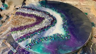 Geode resin art painting New resin colors Epoxy Resin art lots of glitter and glam!!!!