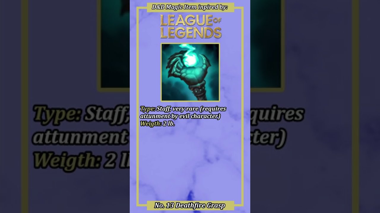 D&D Homebrew Magic Item No.13 - Deathfire Grasp - Inspired by League of Legends