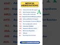 Medical important words | abbreviation words #shorts