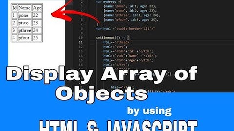 Display array of objects using #javaScript and #HTML | populate html table with json data