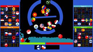Countries Bingo Game with Water! Which team will win? - Marble Race In Algodoo screenshot 1