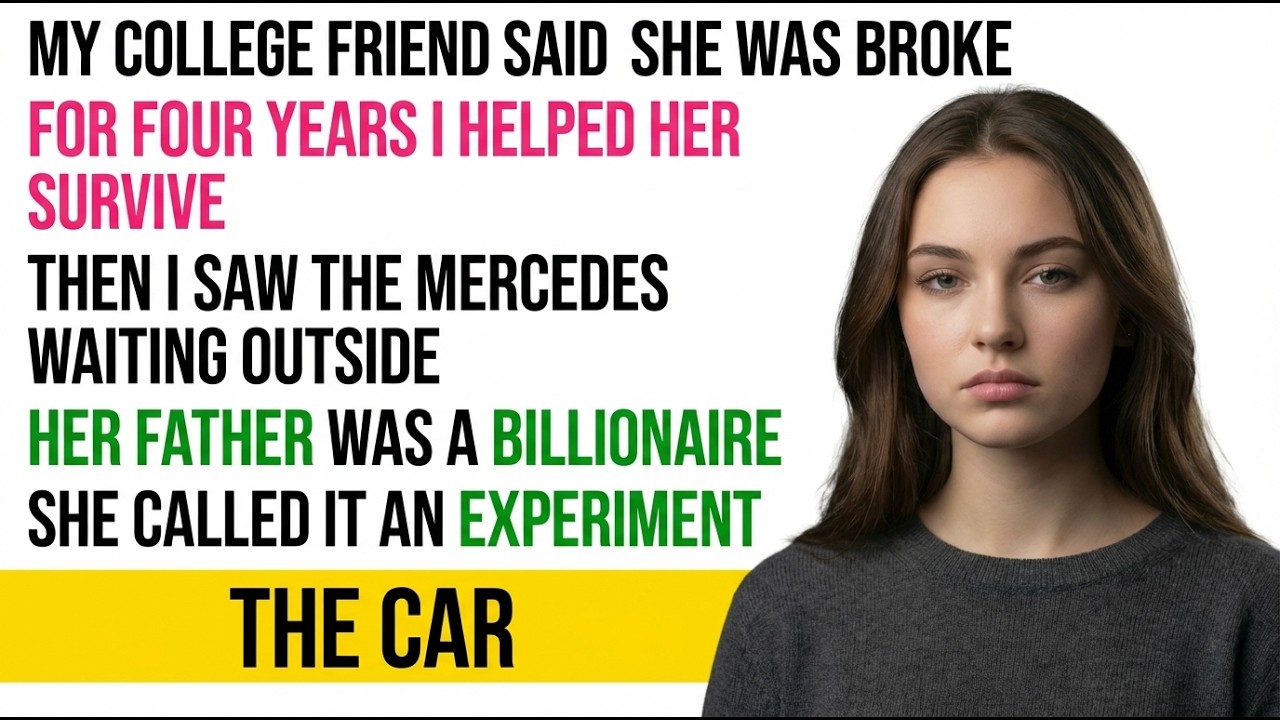 My College Friend Said She Was Broke — Then I Saw the Car Waiting Outside..