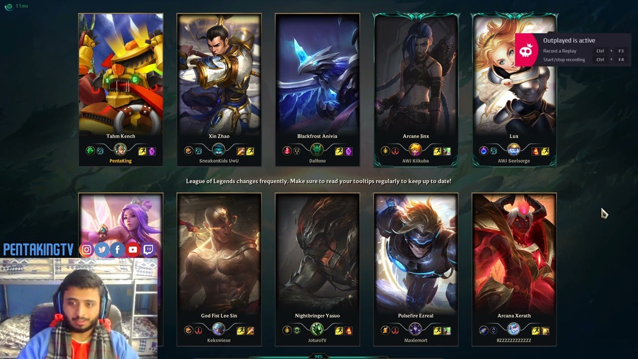 PentaKingTV Full Stream 15 January 2022 | Custom Skins for Tahm Kench, Ahri and Jhin