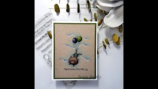 MFT Stamps Balloon Besties - Copic and Coloured Pencil