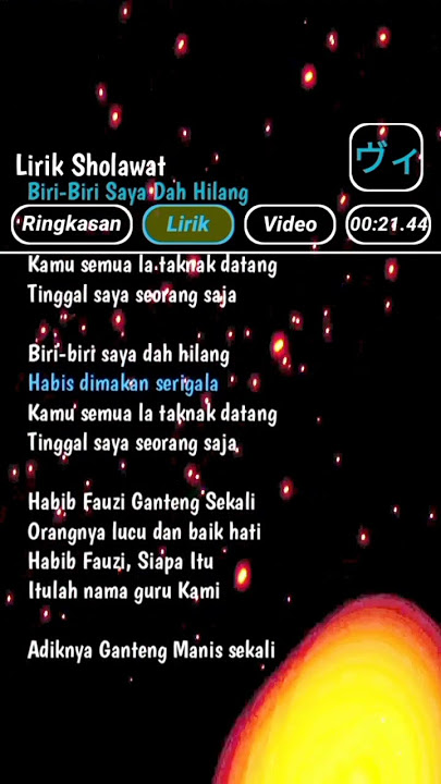 Lirik Lagu Biri-biri Saya Dah Hilang Versi Sholawat #biribiri #overlay #overlaylyrics #lirikoverlay