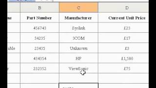 Microsoft Office Excel 2003 Enter a formula