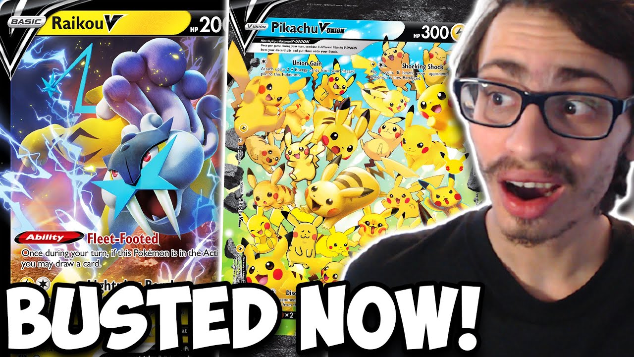 Pikachu V-Union Is Even MORE BUSTED With Brilliant Stars! Raikou V/Ultra  Ball! PTCGO 