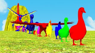 Paint Animals Gorilla Cow Lion Elephant Dinosaurs Dragons and TRex Fountain Crossing Animal Cartoon