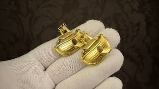 Винтажные клипсы "Ноев ковчег" цвет золота (AJC США)
