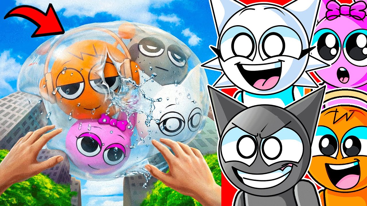 GIANT SPRUNKI SQUAD WATER BALLOON Pops…